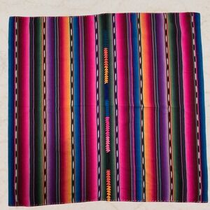 Interweavers Guatemalan Hand Woven 100% Cotton Striped Textile Wrap 46" Wide